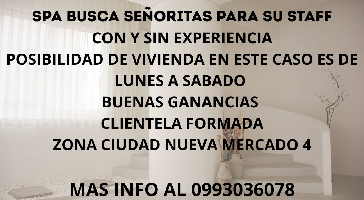 Oportunidad laboral para escort