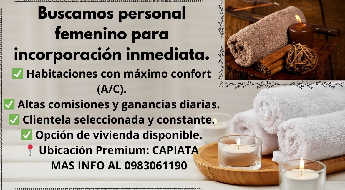 Oportunidad laboral para escort