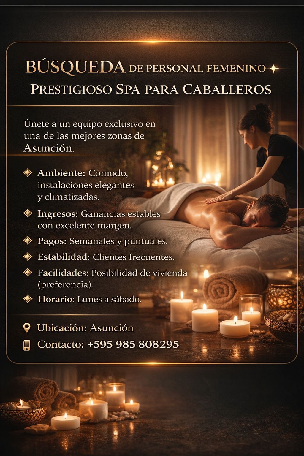 Oportunidad laboral para escort