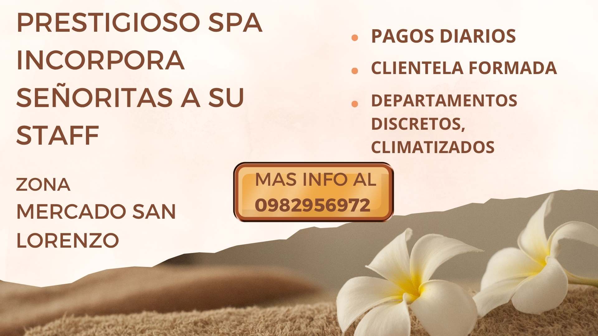 Oportunidad laboral para escort