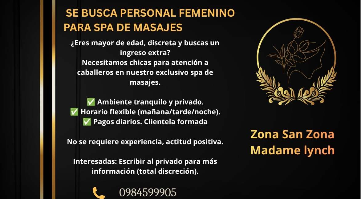 Oportunidad laboral para escort