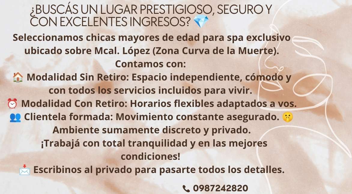 Oportunidad laboral para escort
